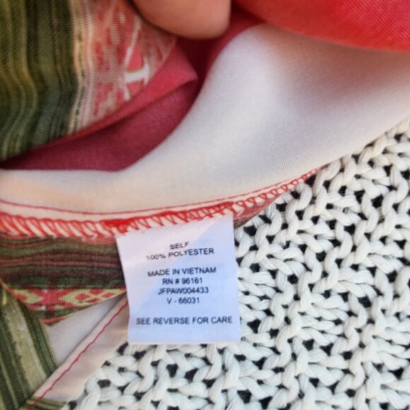 Sleeveless Shirt Dress Button Front Elastic Waist Large - Picture 10 of 15